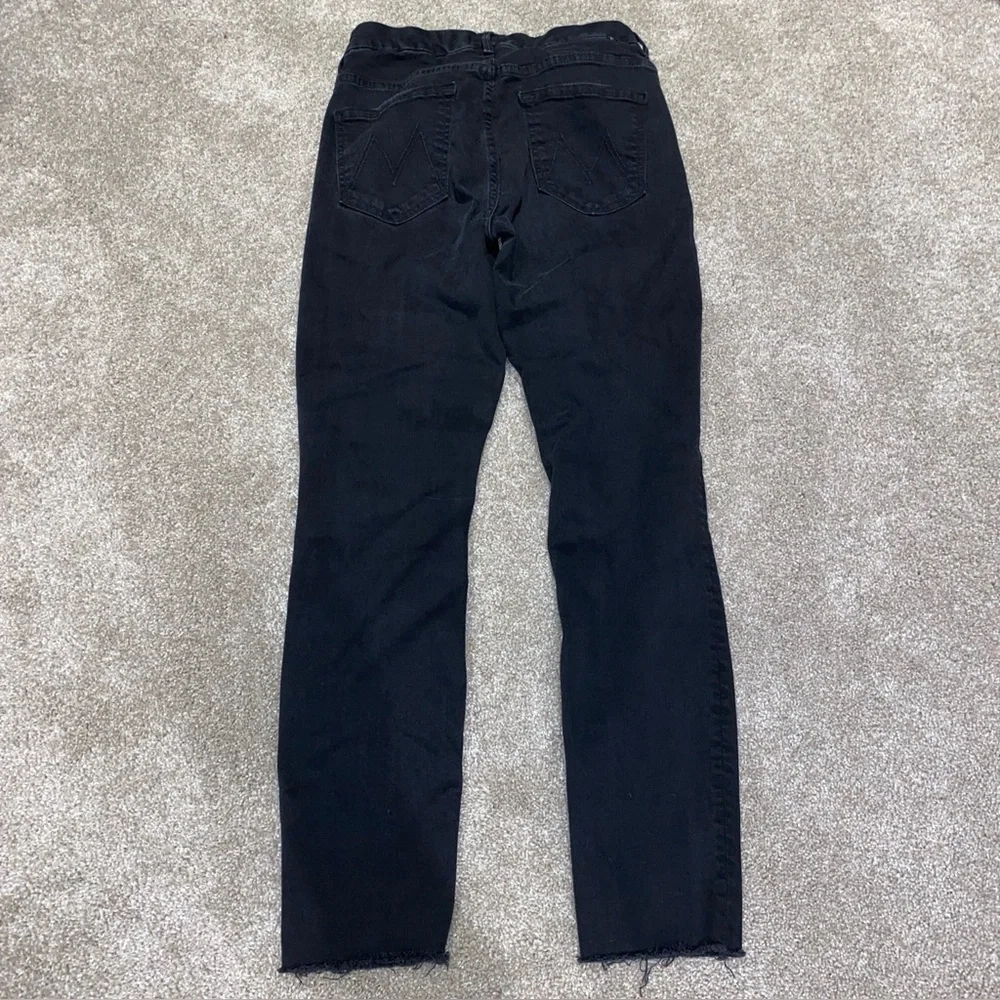 Mother The‎ Pixie Ankle Fray Jeans Woman’s 27 Not Guilty Black Stretch Trendy